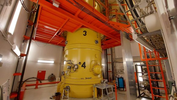The tank and maintenance platform of 5 MV tandem accelerator EGP-10-II © Helsinki Accelerator Laboratory