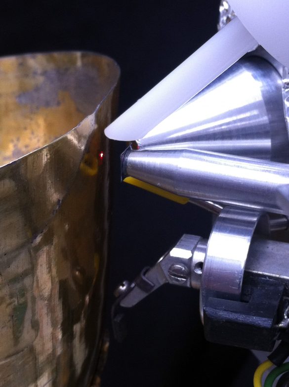 A XVIth century golden goblet analysed at the external beam PIXE-PIGE-RBS set-up for cultural heritage studies of INFN LABEC © INFN / M. Chiari